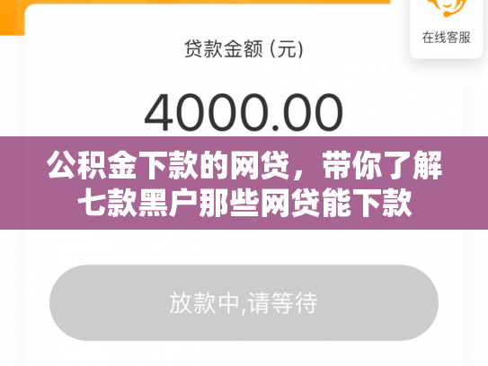 公积金下款的网贷，带你了解七款黑户那些网贷能下款