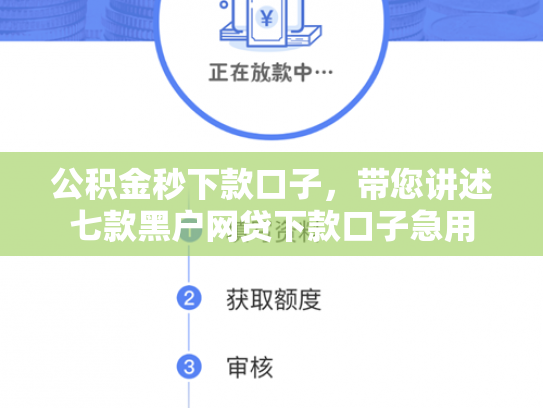 公积金秒下款口子，带您讲述七款黑户网贷下款口子急用