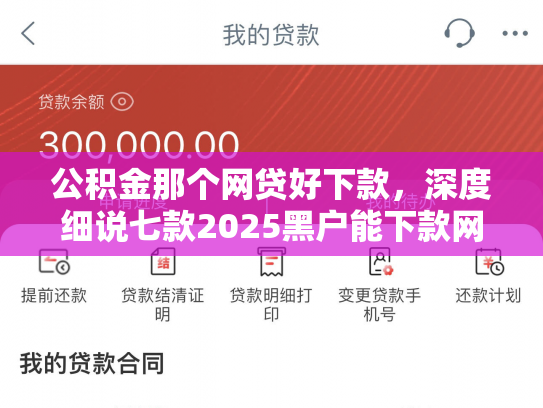 公积金那个网贷好下款，深度细说七款2025黑户能下款网贷