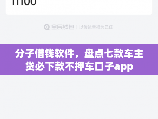 分子借钱软件，盘点七款车主贷必下款不押车口子app