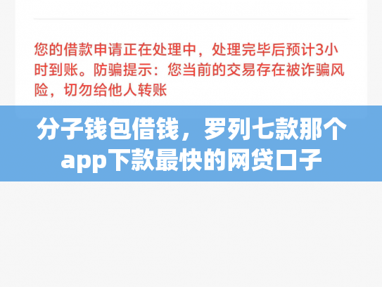 分子钱包借钱，罗列七款那个app下款最快的网贷口子