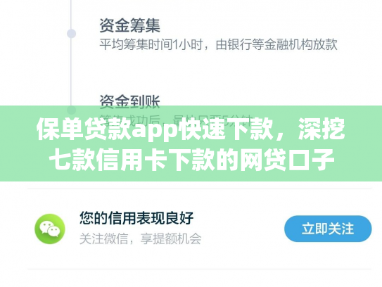 保单贷款app快速下款，深挖七款信用卡下款的网贷口子