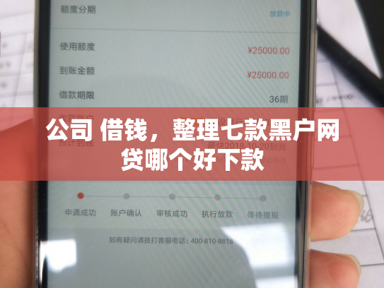 公司 借钱，整理七款黑户网贷哪个好下款