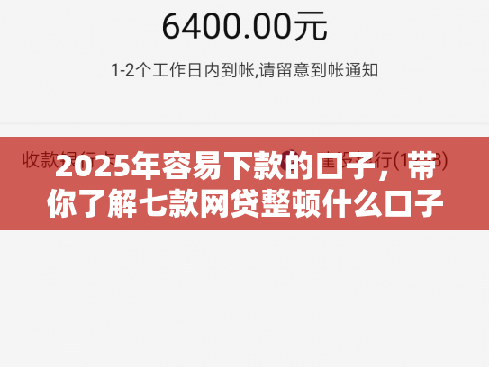 2025年容易下款的口子，带你了解七款网贷整顿什么口子下款