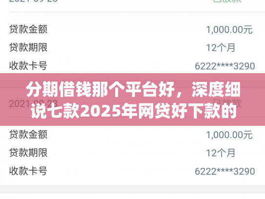 分期借钱那个平台好，深度细说七款2025年网贷好下款的口子app