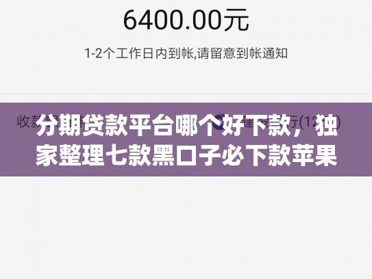 分期贷款平台哪个好下款，独家整理七款黑口子必下款苹果app2025
