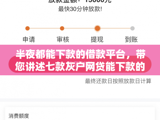 半夜都能下款的借款平台，带您讲述七款灰户网贷能下款的口子