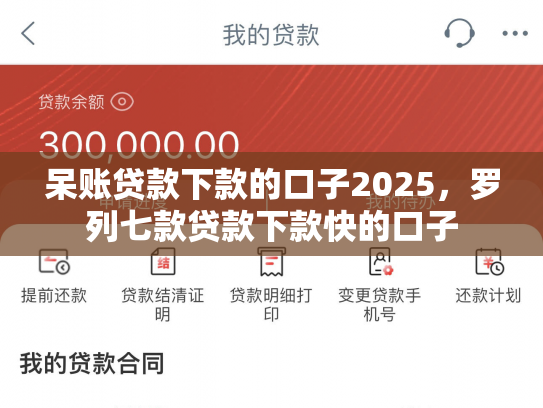 呆账贷款下款的口子2025，罗列七款贷款下款快的口子