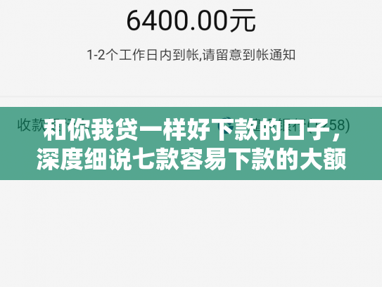 和你我贷一样好下款的口子，深度细说七款容易下款的大额黑户网贷