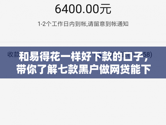 和易得花一样好下款的口子，带你了解七款黑户做网贷能下款吗