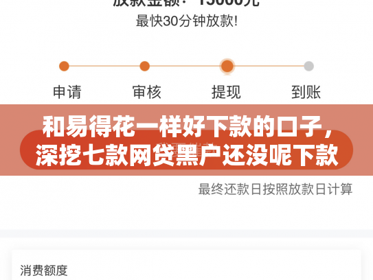 和易得花一样好下款的口子，深挖七款网贷黑户还没呢下款吗