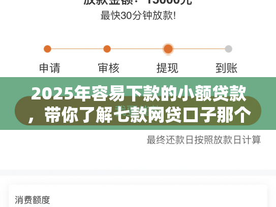 2025年容易下款的小额贷款，带你了解七款网贷口子那个好下款