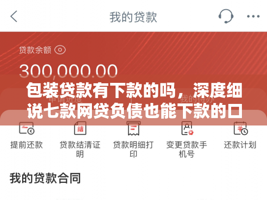 包装贷款有下款的吗，深度细说七款网贷负债也能下款的口子