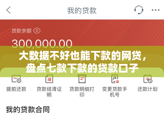 大数据不好也能下款的网贷，盘点七款下款的贷款口子