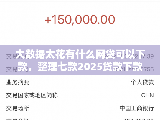 大数据太花有什么网贷可以下款，整理七款2025贷款下款口子