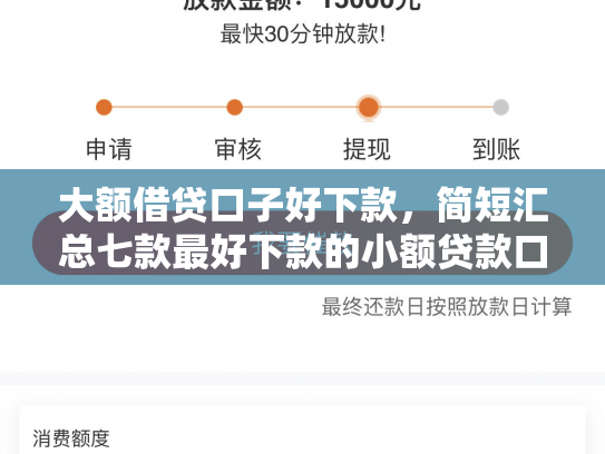大额借贷口子好下款，简短汇总七款最好下款的小额贷款口子