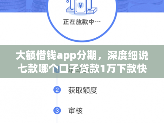 大额借钱app分期，深度细说七款哪个口子贷款1万下款快