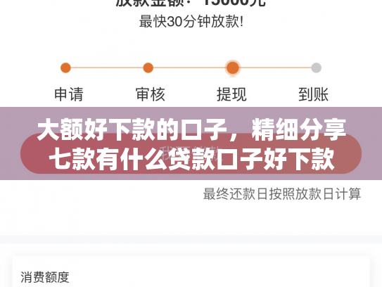 大额好下款的口子，精细分享七款有什么贷款口子好下款
