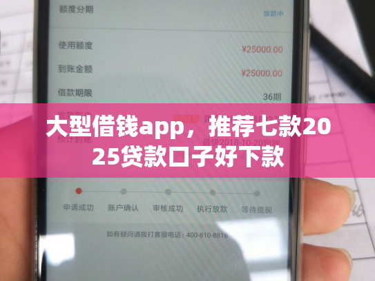 大型借钱app，推荐七款2025贷款口子好下款