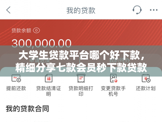 大学生贷款平台哪个好下款，精细分享七款会员秒下款贷款口子