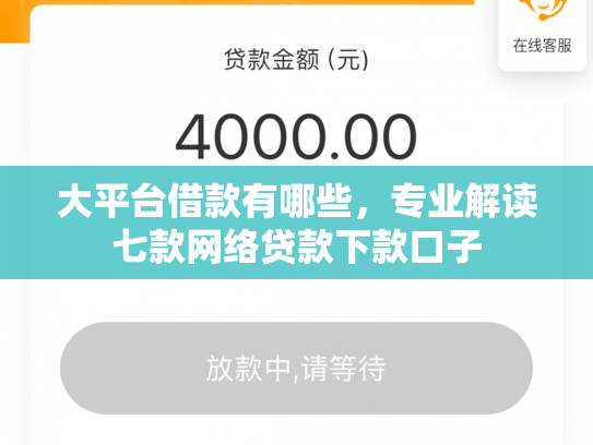 大平台借款有哪些，专业解读七款网络贷款下款口子