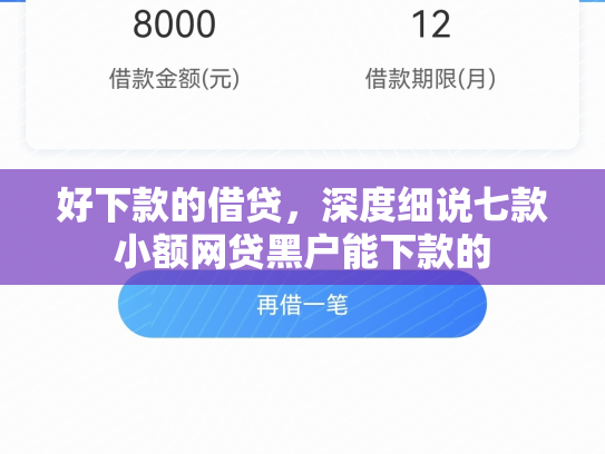 好下款的借贷，深度细说七款小额网贷黑户能下款的