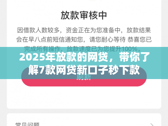 2025年放款的网贷，带你了解7款网贷新口子秒下款