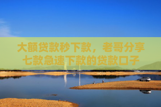 大额贷款秒下款，老哥分享七款急速下款的贷款口子