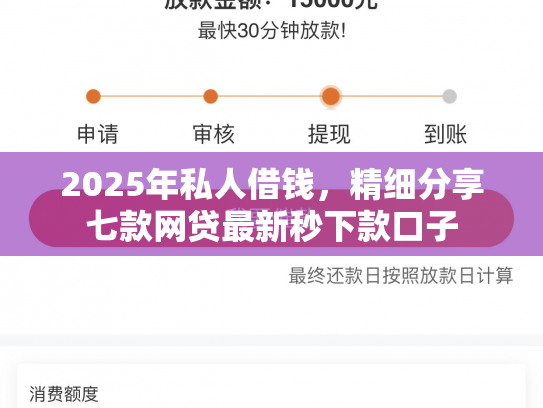 2025年私人借钱，精细分享七款网贷最新秒下款口子