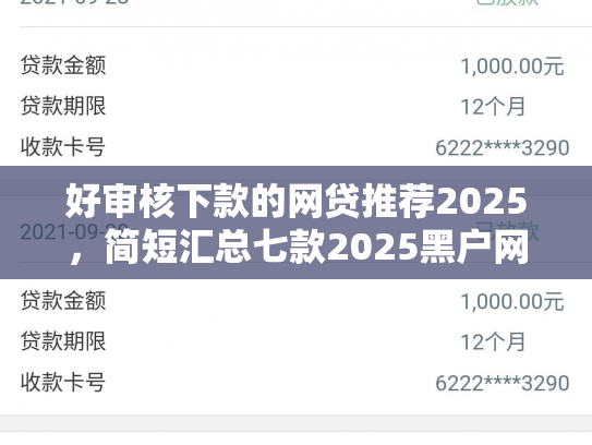 好审核下款的网贷推荐2025，简短汇总七款2025黑户网贷必下款