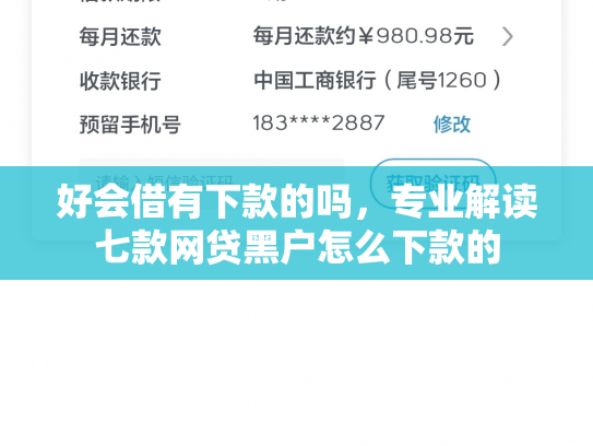 好会借有下款的吗，专业解读七款网贷黑户怎么下款的