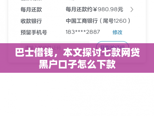 巴士借钱，本文探讨七款网贷黑户口子怎么下款