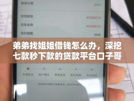 弟弟找姐姐借钱怎么办，深挖七款秒下款的贷款平台口子哥