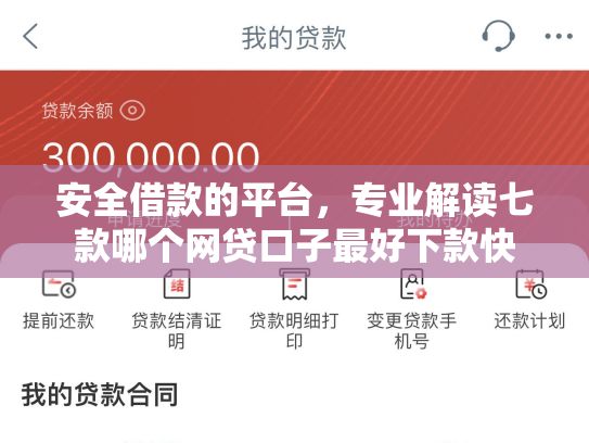 安全借款的平台，专业解读七款哪个网贷口子最好下款快