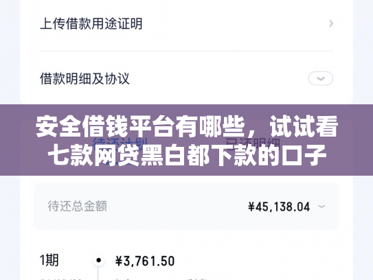 安全借钱平台有哪些，试试看七款网贷黑白都下款的口子