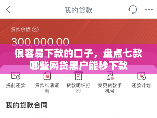 很容易下款的口子，盘点七款哪些网贷黑户能秒下款