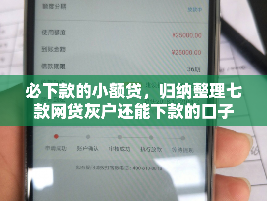 必下款的小额贷，归纳整理七款网贷灰户还能下款的口子