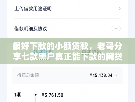 很好下款的小额贷款，老哥分享七款黑户真正能下款的网贷