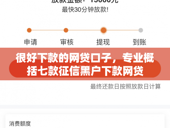很好下款的网贷口子，专业概括七款征信黑户下款网贷