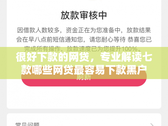 很好下款的网贷，专业解读七款哪些网贷最容易下款黑户