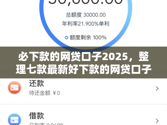 必下款的网贷口子2025，整理七款最新好下款的网贷口子论坛