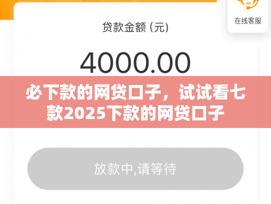 必下款的网贷口子，试试看七款2025下款的网贷口子