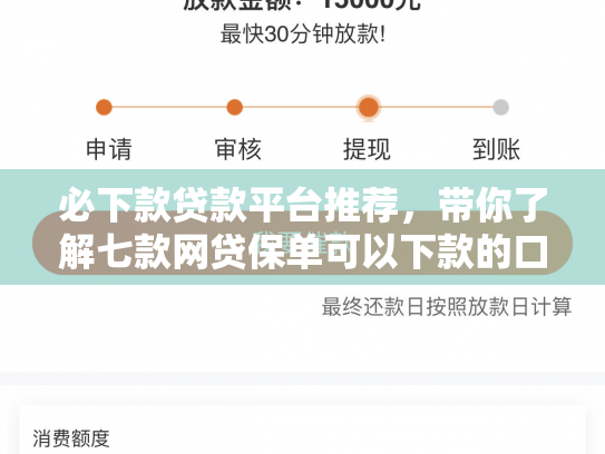 必下款贷款平台推荐，带你了解七款网贷保单可以下款的口子