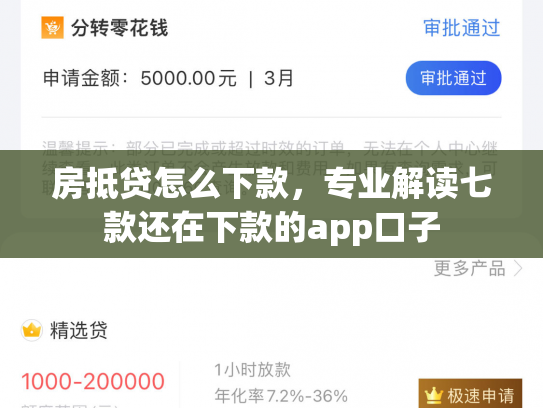房抵贷怎么下款，专业解读七款还在下款的app口子