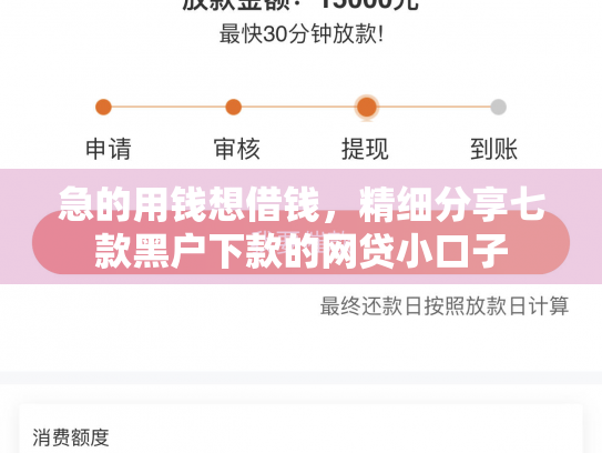 急的用钱想借钱，精细分享七款黑户下款的网贷小口子