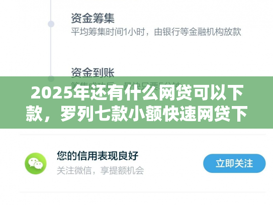 2025年还有什么网贷可以下款，罗列七款小额快速网贷下款口子