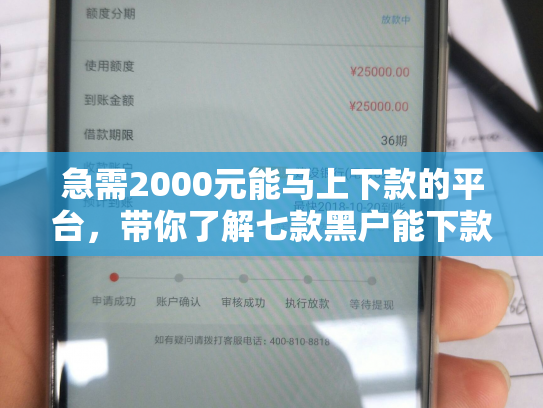 急需2000元能马上下款的平台，带你了解七款黑户能下款的网贷可分期