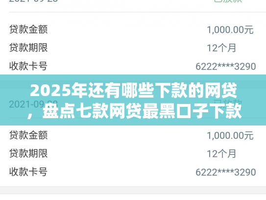 2025年还有哪些下款的网贷，盘点七款网贷最黑口子下款