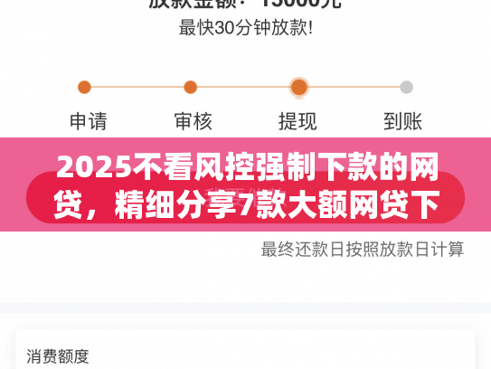 2025不看风控强制下款的网贷，精细分享7款大额网贷下款口子
