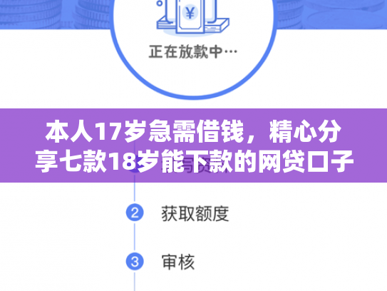 本人17岁急需借钱，精心分享七款18岁能下款的网贷口子